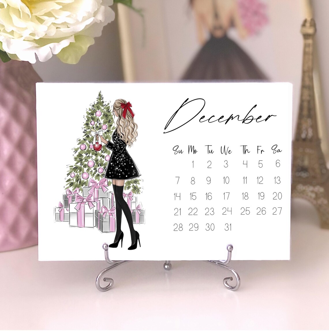 Fashion Illustrated 2025 Mini Calendar, Desk Decor - Image 5