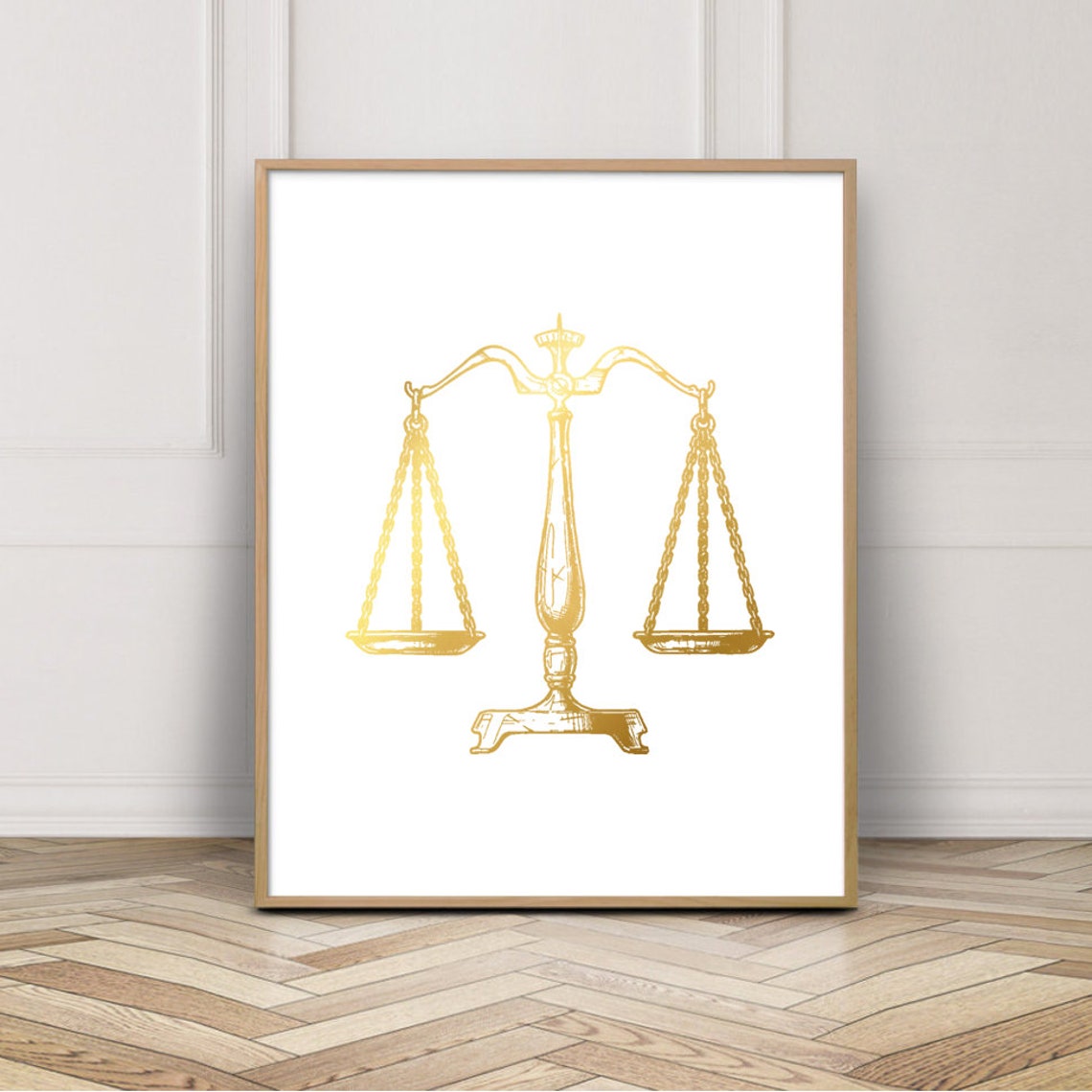 Lawyer Gift Law School Graduation Gift Lawyer Gift For Women Lawyer Gift For Man Scales Of Justice Gold Print Gifts For Lawyers