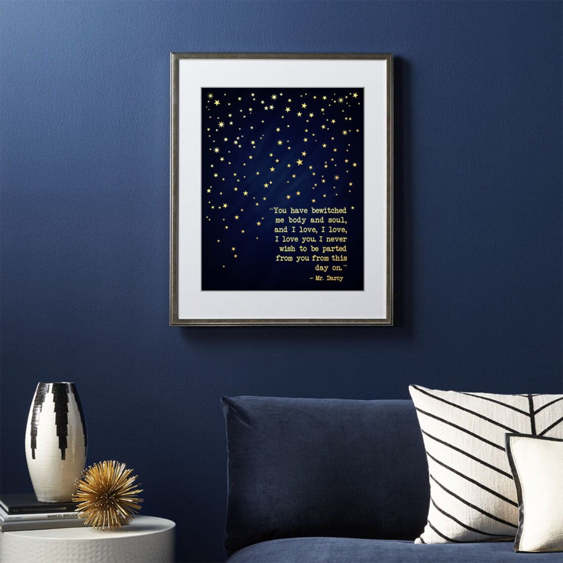 Jane Austen Pride And Prejudice Gold Foil Art Print - Image 4