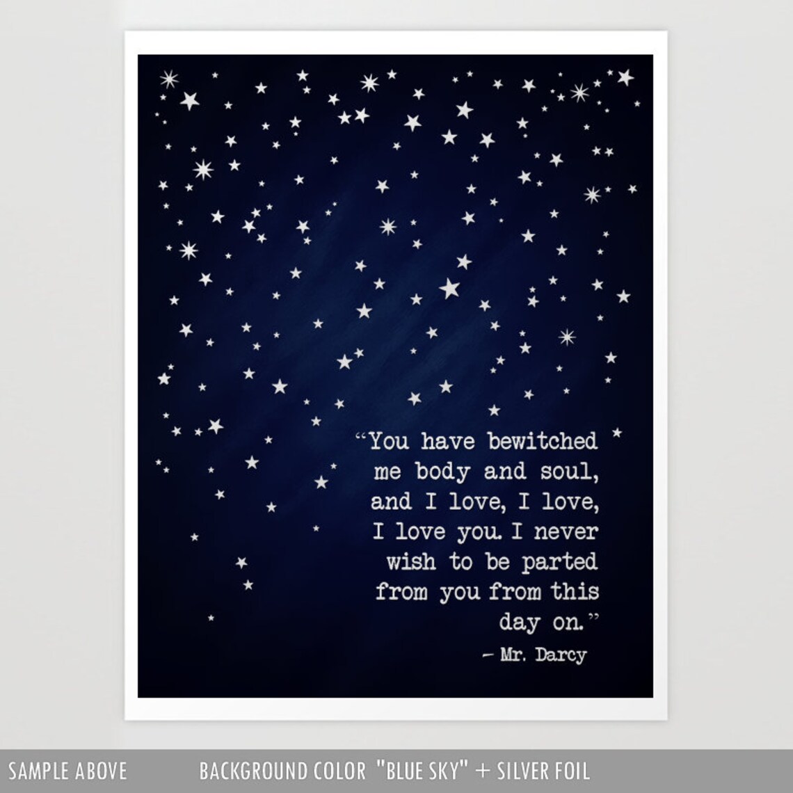 Jane Austen Pride And Prejudice Gold Foil Art Print - Image 2