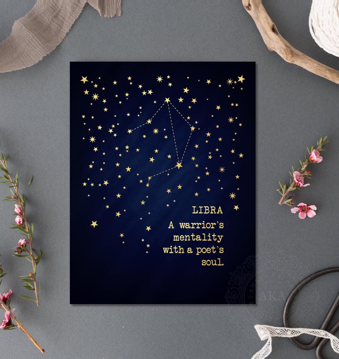 Libra Zodiac Art Print, Astrology Star Sign Decor - Image 4
