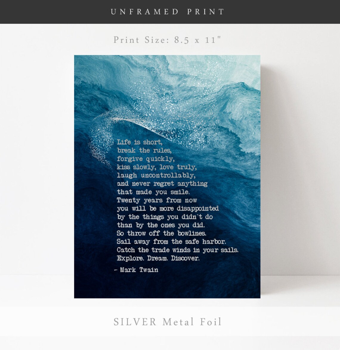 Mark Twain Quote, Life Is Short Inspirational Poster - Image 3