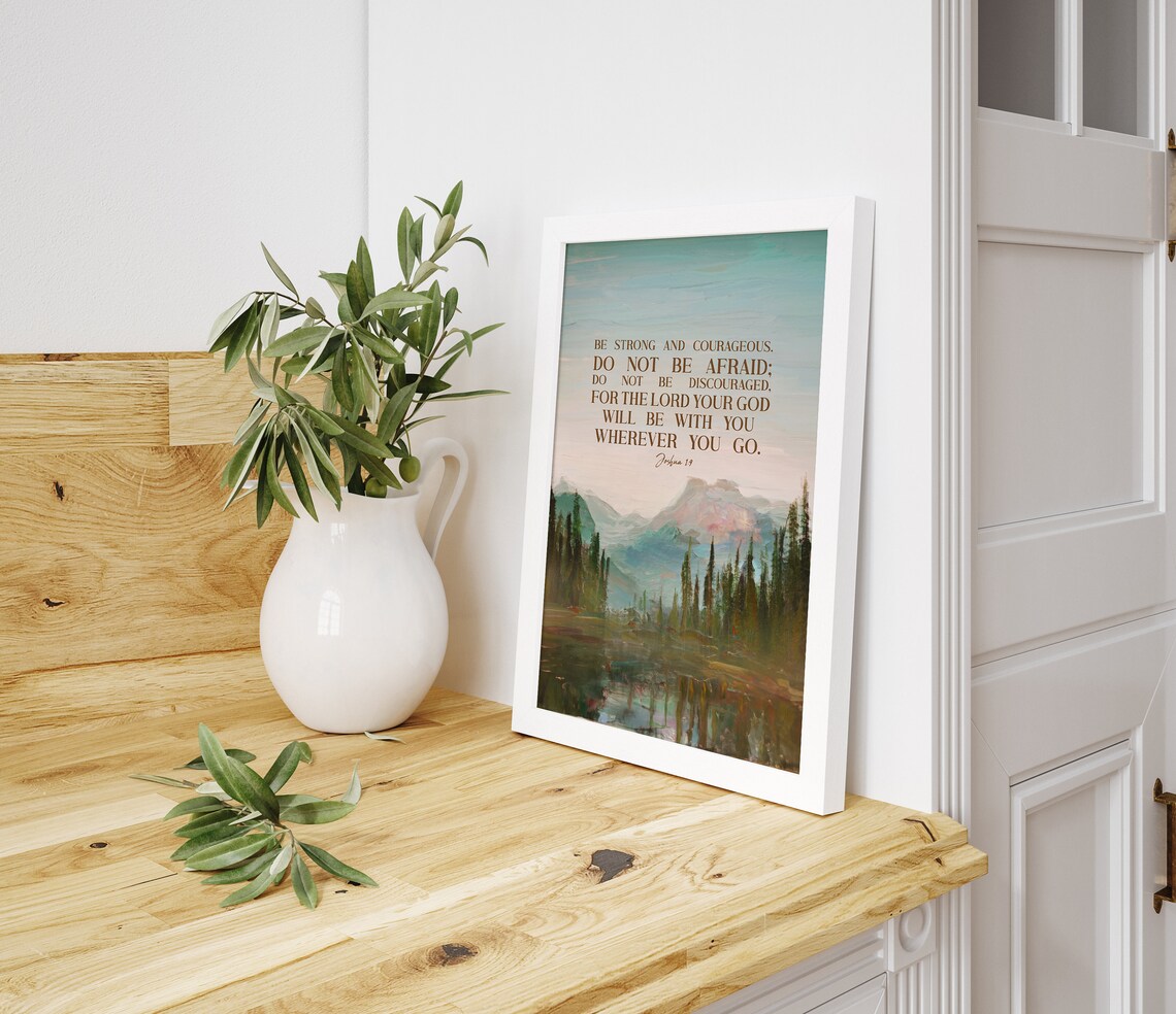 Joshua 1:9 Bible Verse Scripture Wall Art Print - Image 3
