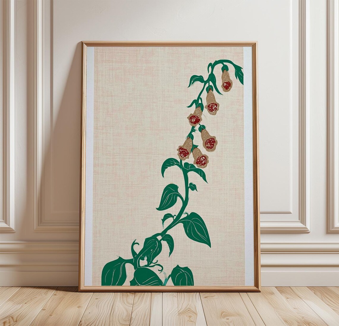 Foxglove Botanical Minimalist Poster