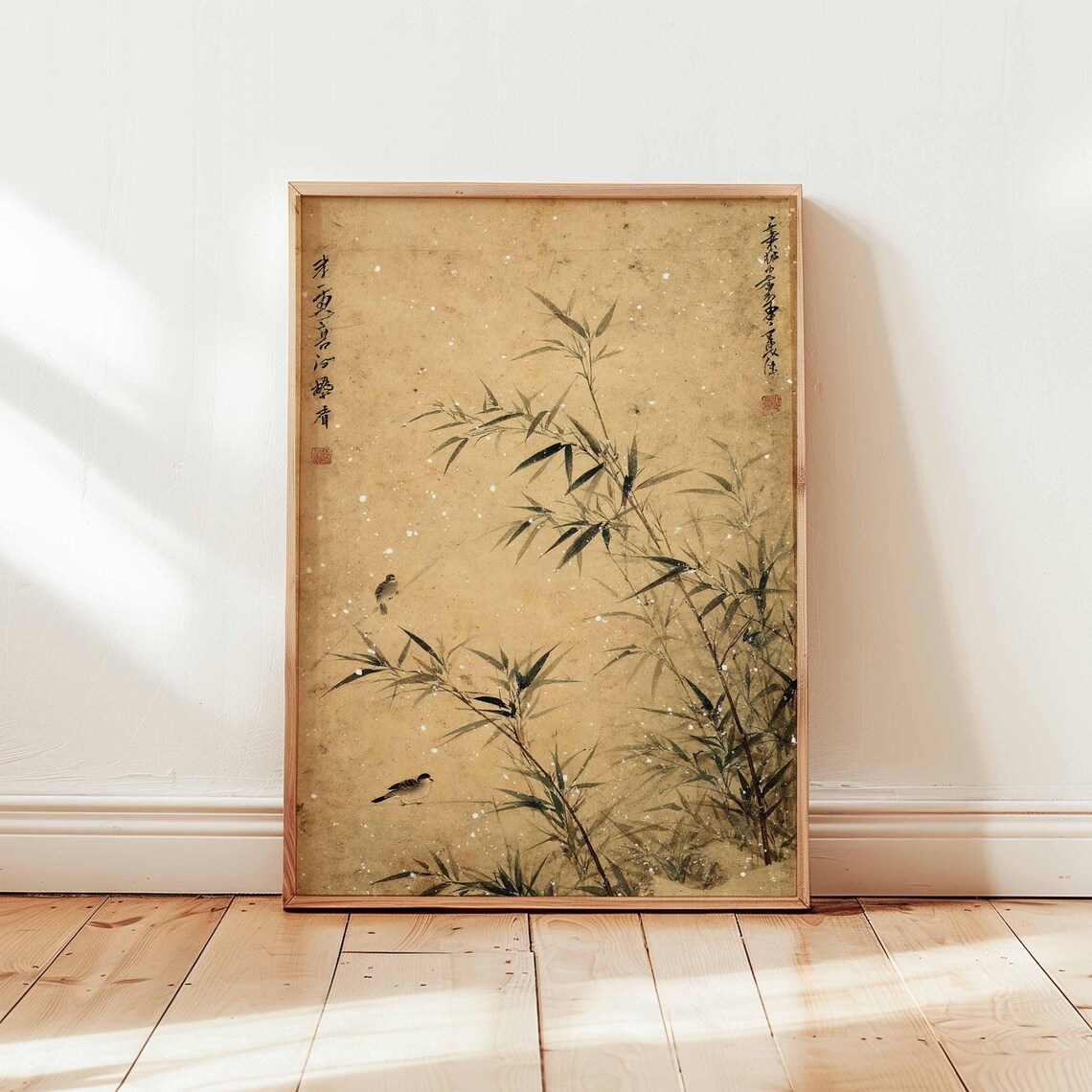 Japanese Bamboo Vintage Ink Painting Poster
