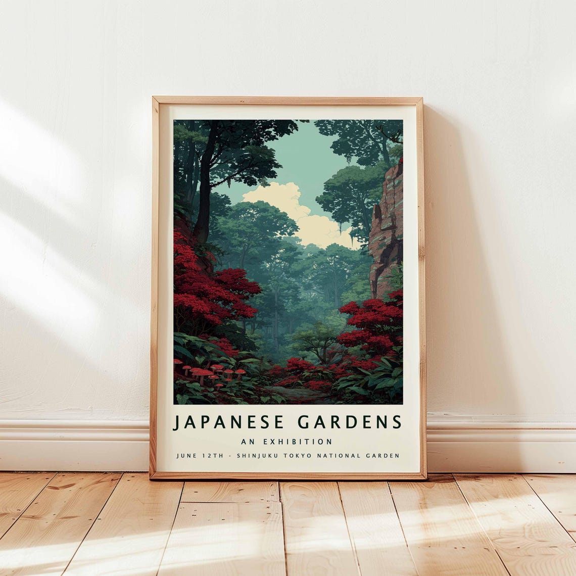 Japanese Gardens Exhibition Shinjuku Tokyo Forest Landscape Art Poster