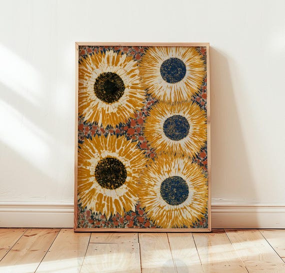 Sunflowers Wall Art Poster Vibrant Botanical Decor And Floral Print