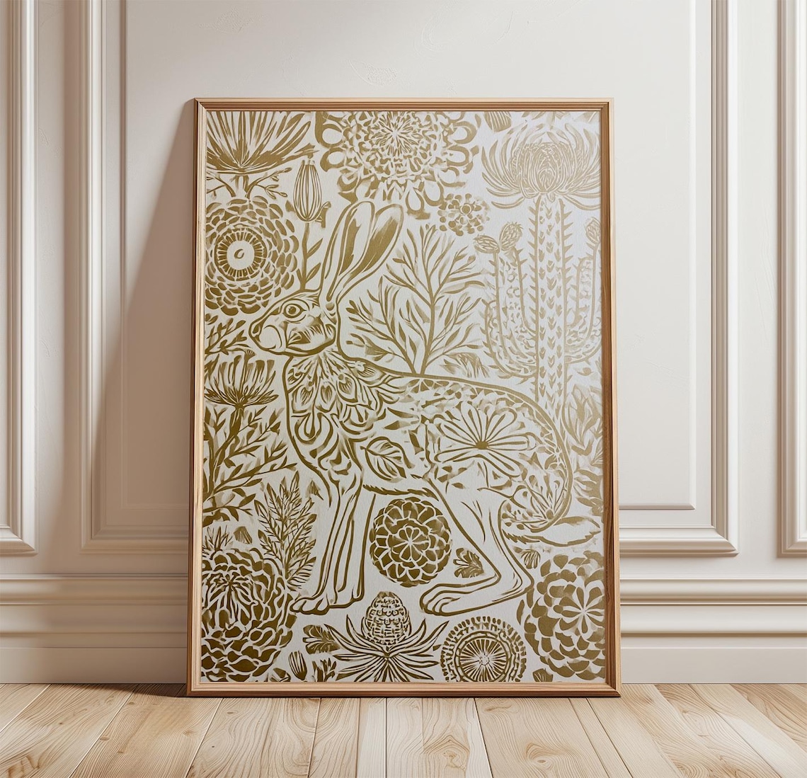 Jackalope Poster, Botanical Wall Art Print