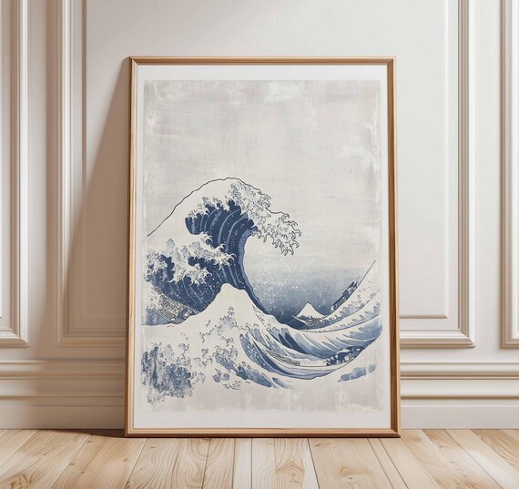 The Great Wave Off Kanagawa Vintage Japanese Woodblock Poster