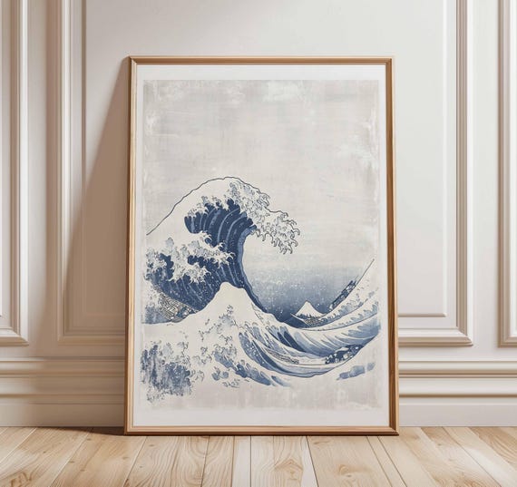 The Great Wave Poster Japanese Wall Art Hokusai Print Vintage Ocean Artwork Mount Fuji Painting Traditional Decor