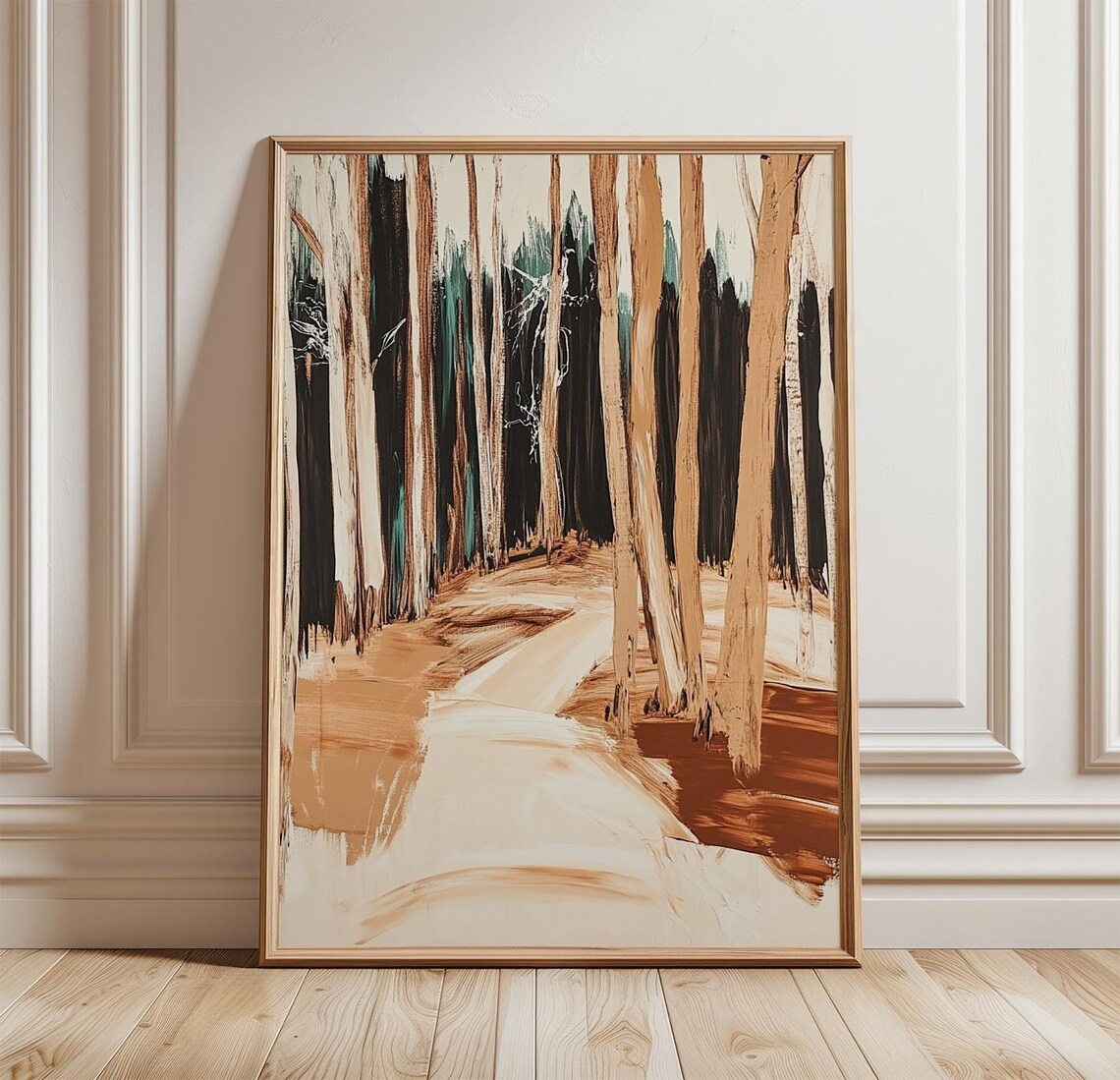 Abstract Forest Poster, Modern Nature Landscape