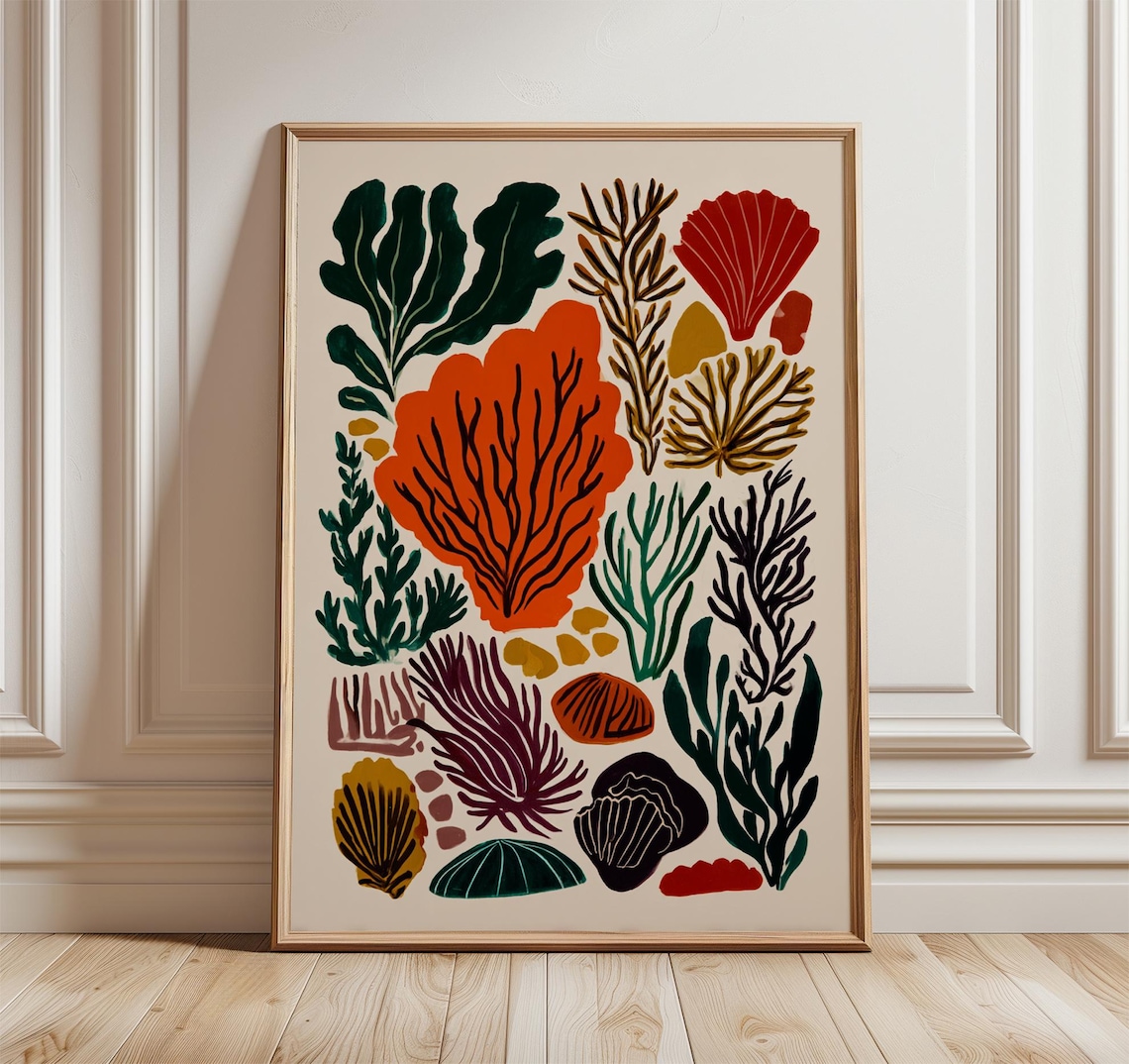 Seaweed Poster, Coastal Botanical Wall Art