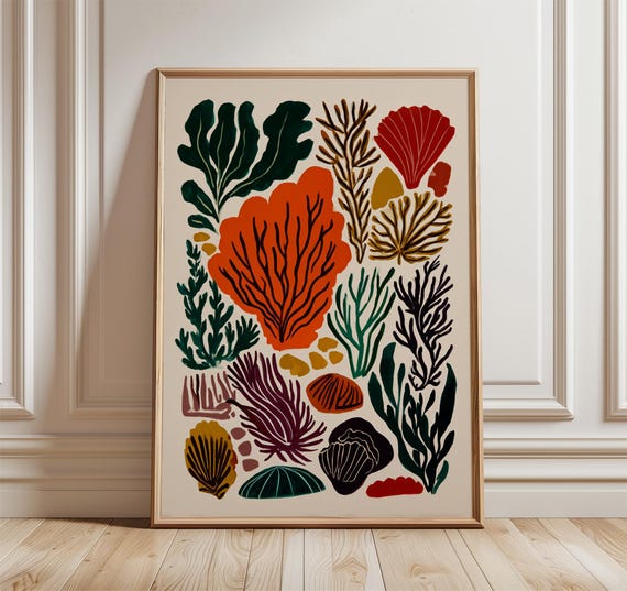 Seaweed Poster, Coastal Botanical Wall Art