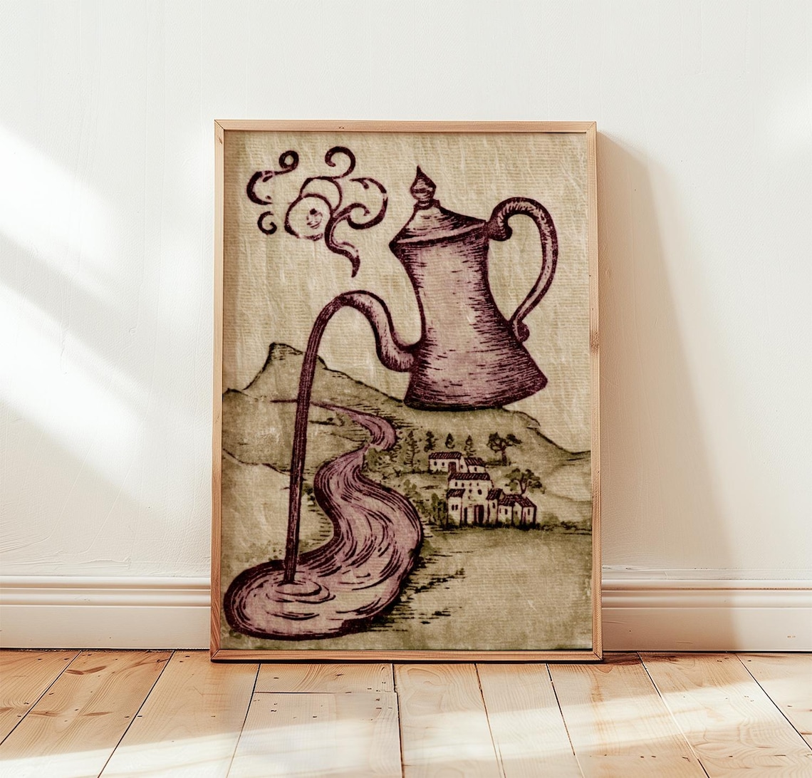 Surreal Coffee Vintage Kitchen Art Print