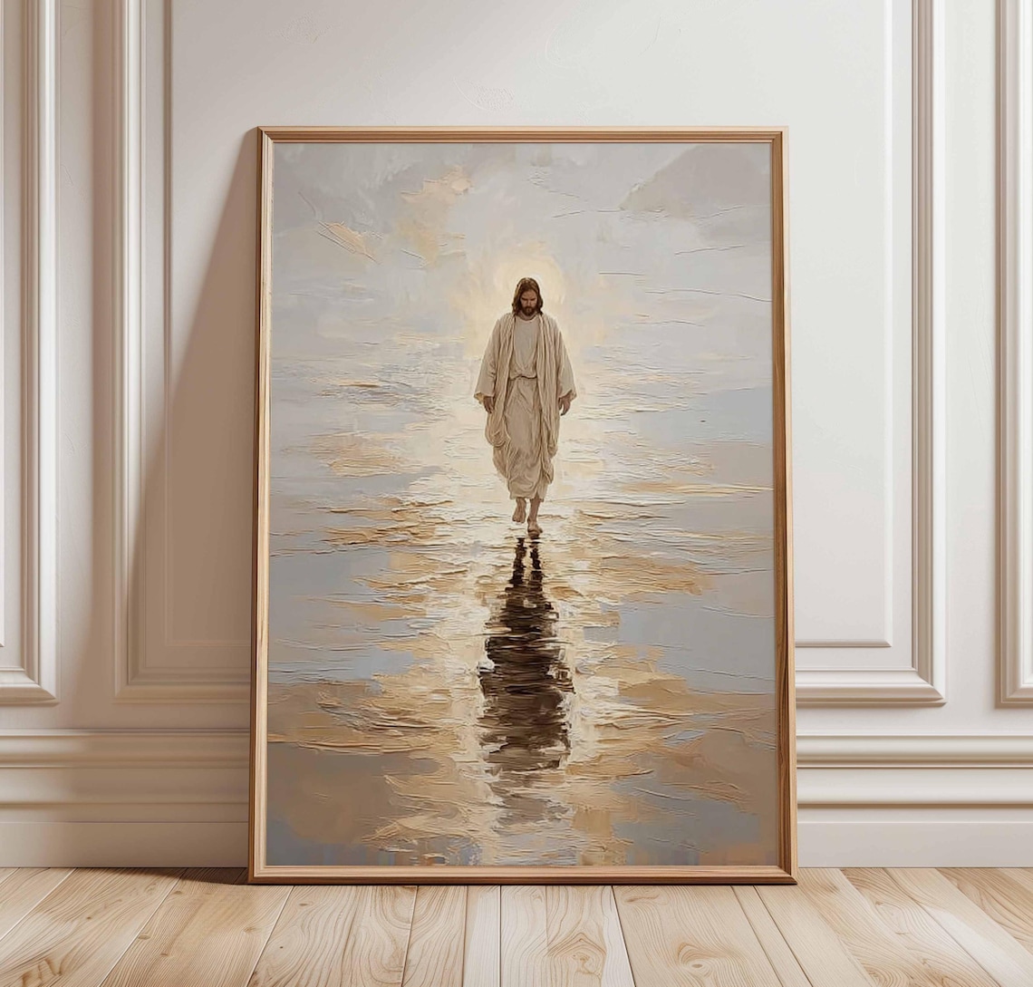 Jesus Walking On Water, Christian Religious Artwork