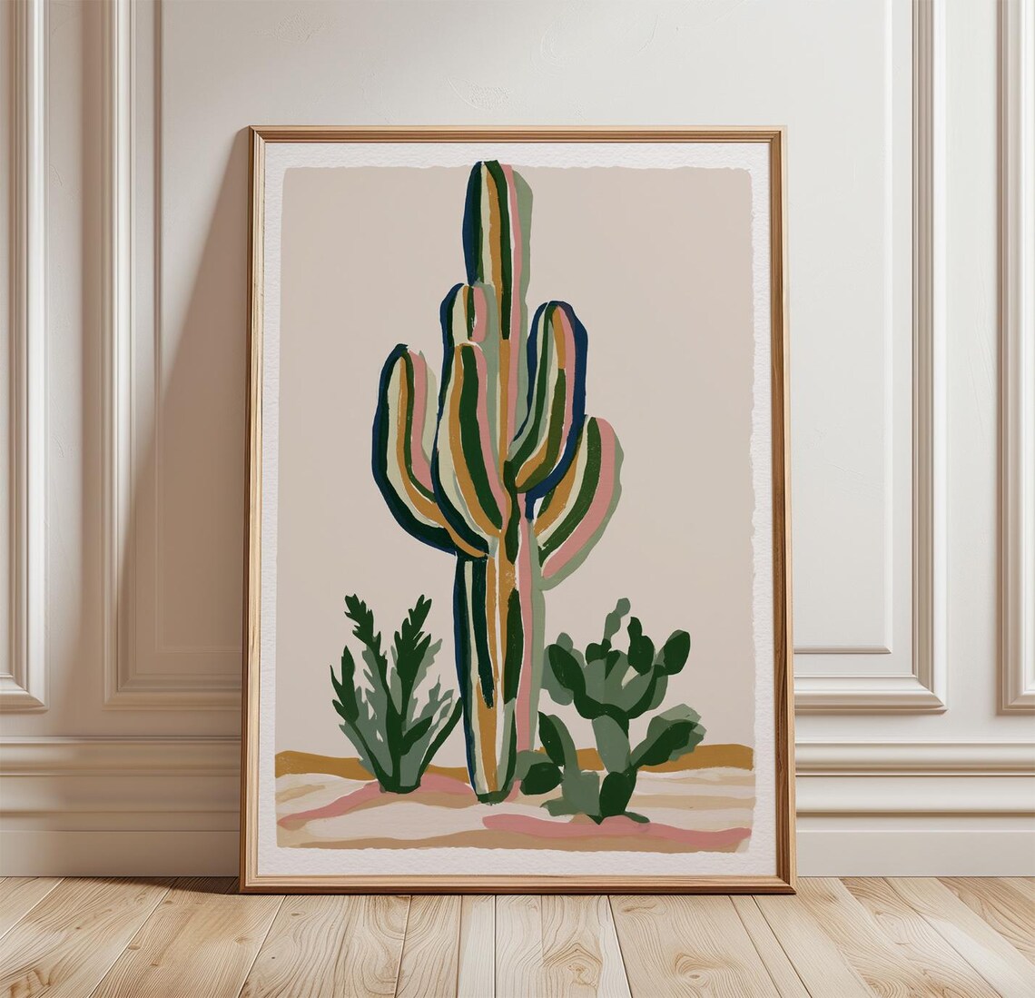 Saguaro Cactus Poster, Southwestern Desert Art Print