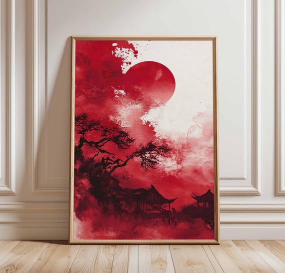 Japanese Wall Art Floral Print Katsushika Hokusai Poster Decor Oriental Nature Botanical
