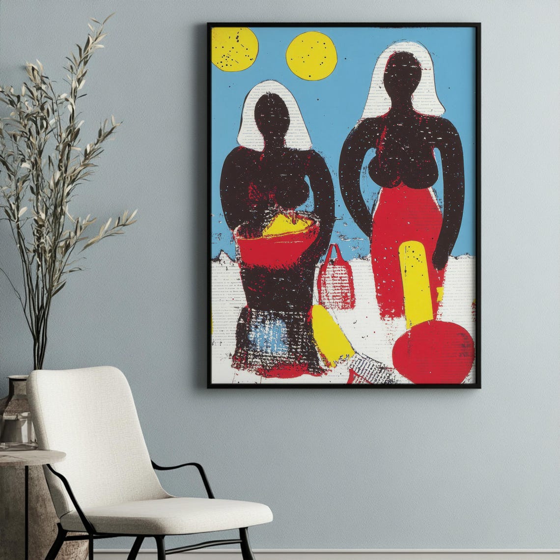 Bold Retro Surrealism Art Vintage Grunge Collage Print Abstract Beach Scene Instant Wall Art - Image 5