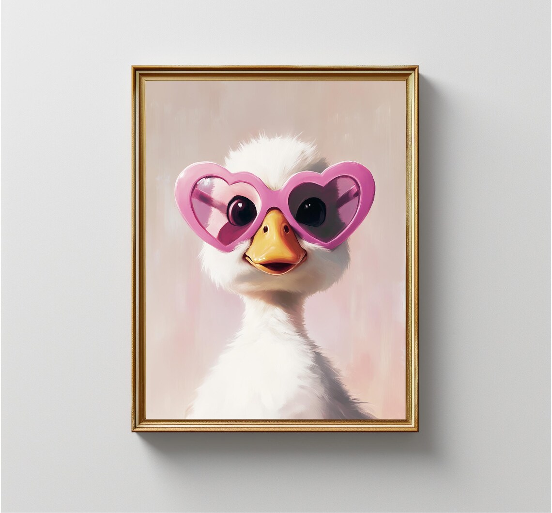 Pastel Duck Painting Animal Art Print, Kids Room Decor - Image 3