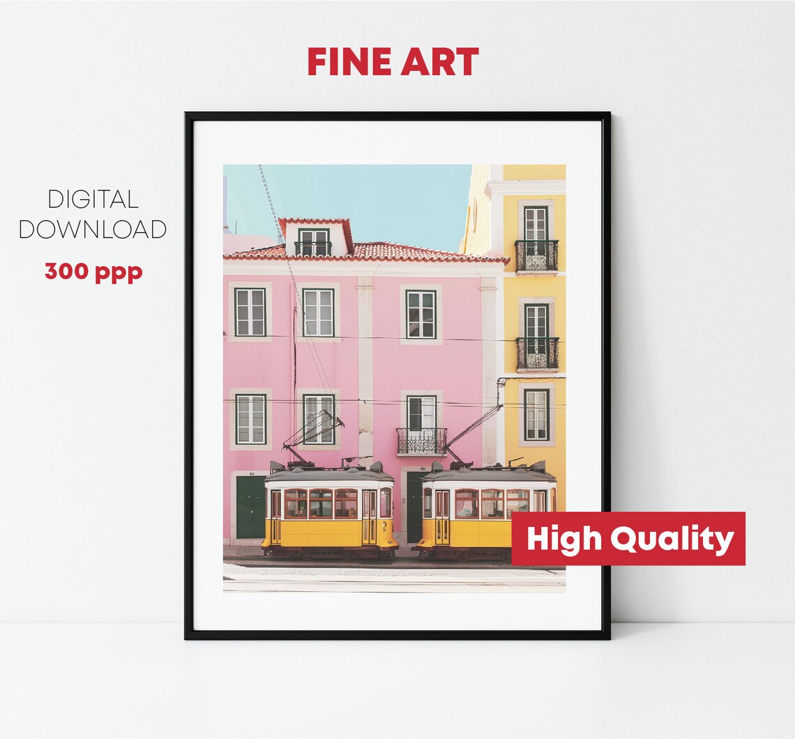 Vintage Lisbon Tram Photo, Travel Poster - Image 2