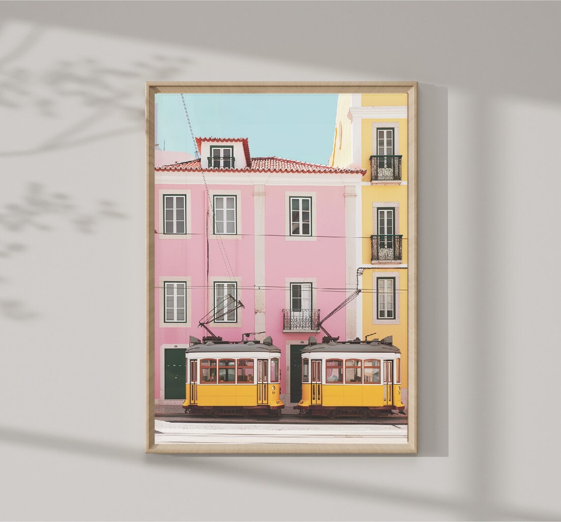 Vintage Lisbon Tram Photo, Travel Poster