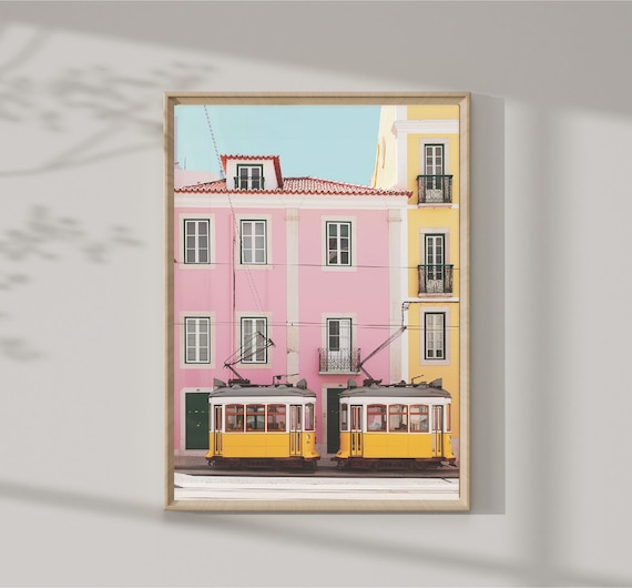 Vintage Lisbon Tram Photo, Travel Poster