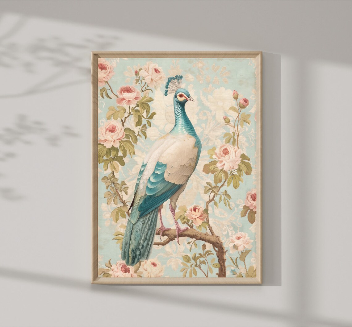 Victorian Peacock Vintage Animal Art Print