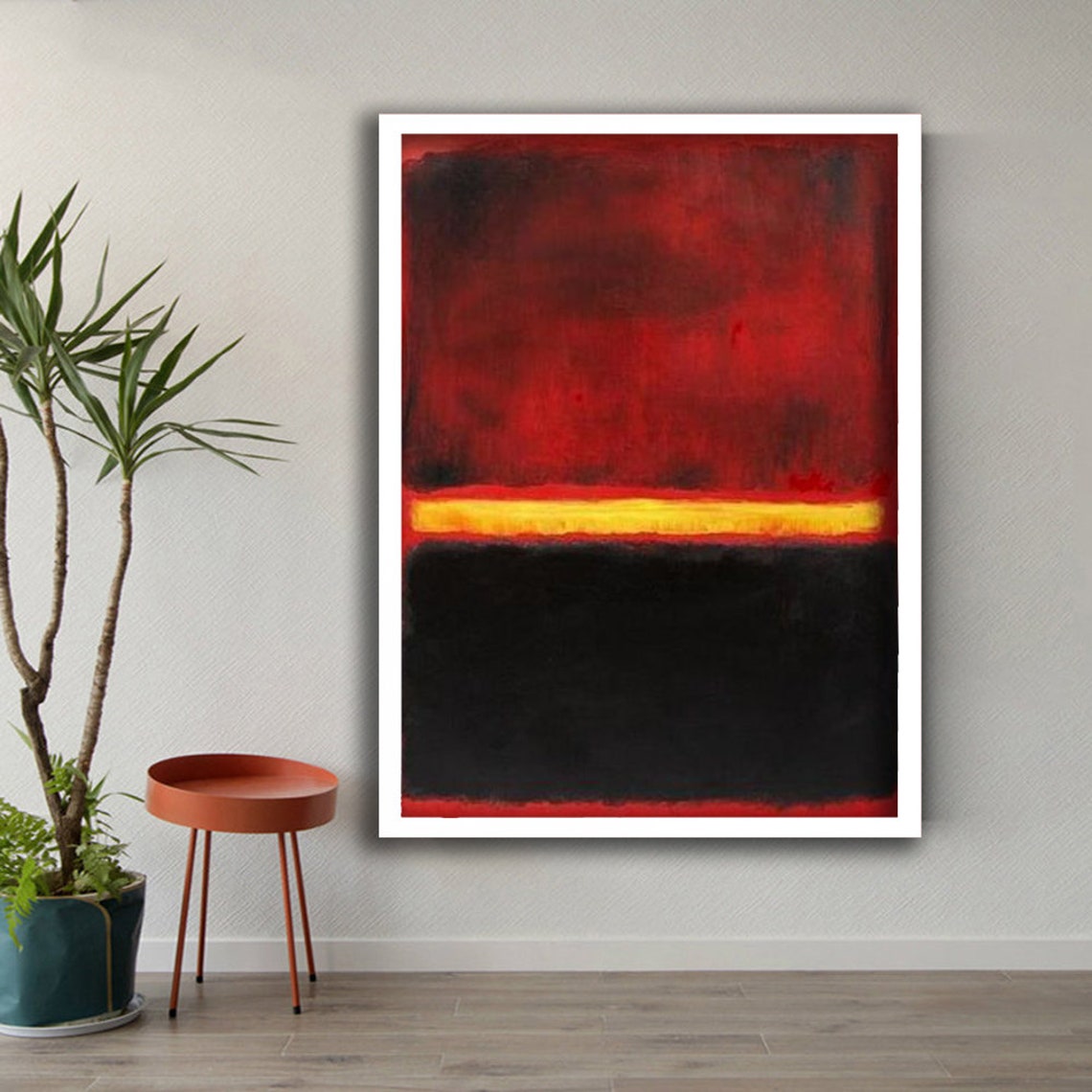 Mark Rothko Style Black Red Gold Band Abstract Color Field Art Poster - Image 2