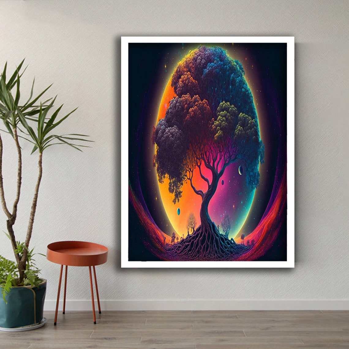 Cosmic Tree Of Life Rainbow Planet Psychedelic Galaxy Art Poster - Image 4