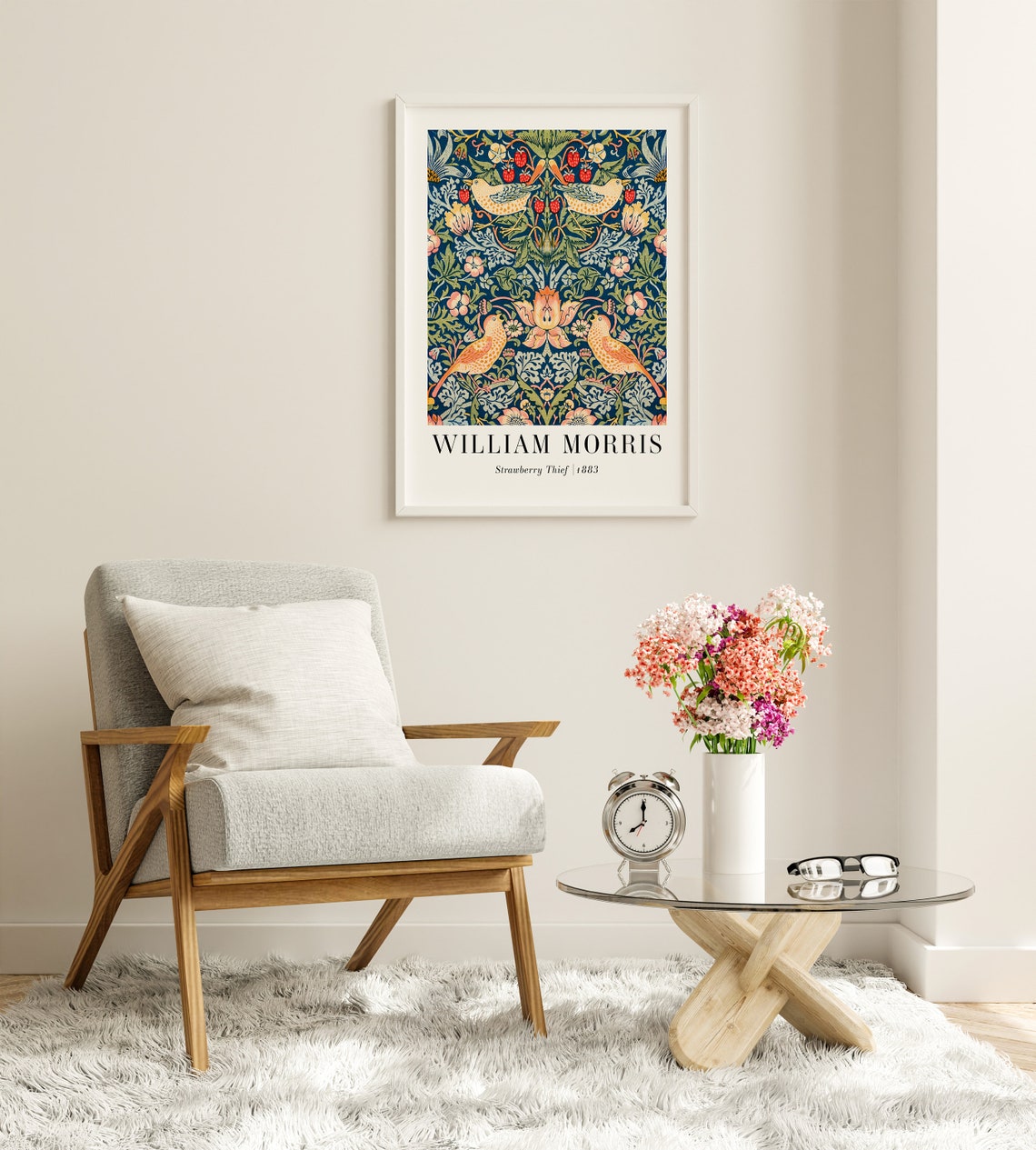 William Morris Strawberry Thief 1883 Birds Floral Pattern Art Poster - Image 3