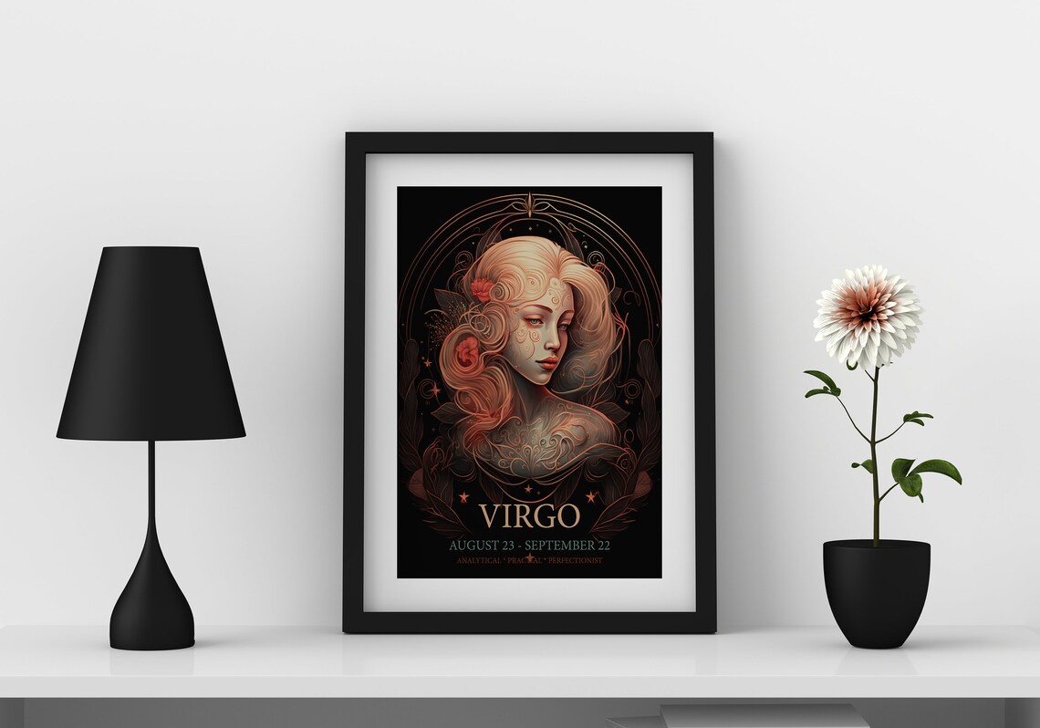 Virgo Zodiac Art Nouveau Goddess Astrology Star Sign Horoscope Poster - Image 7