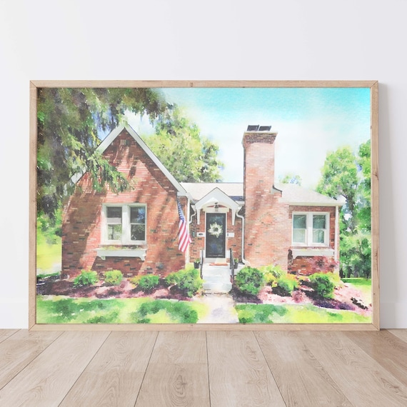 Custom House Portrait - Watercolor Style
