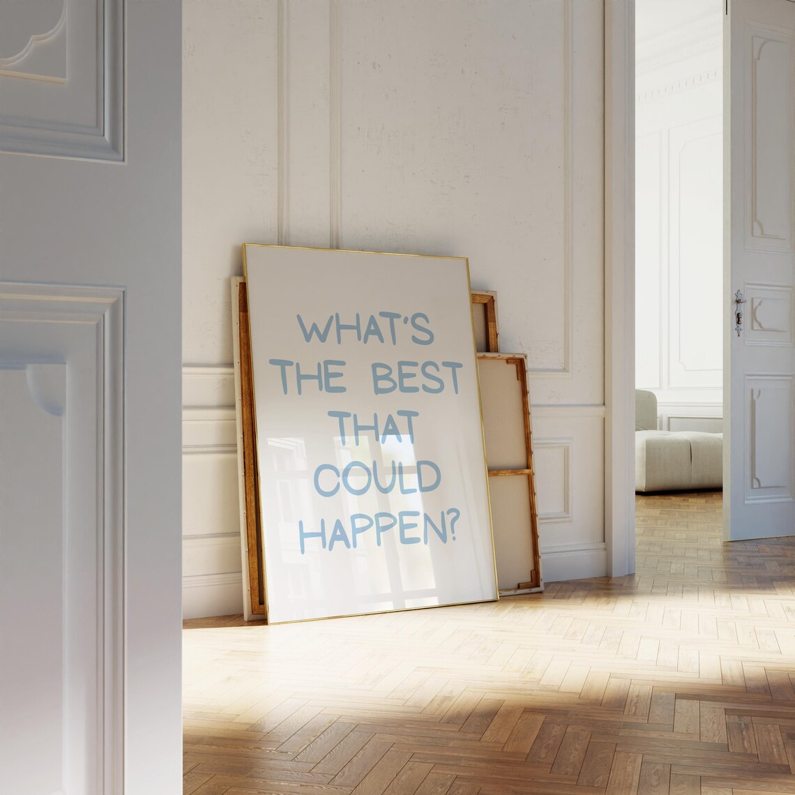 What's the Best That Could Happen Blue Quote Affirmation Poster - Image 3