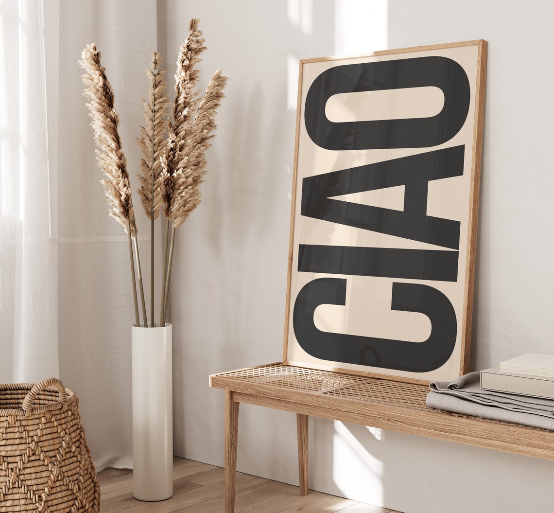 Ciao Bold Black Minimalist Italian Typography Statement Poster - Image 2