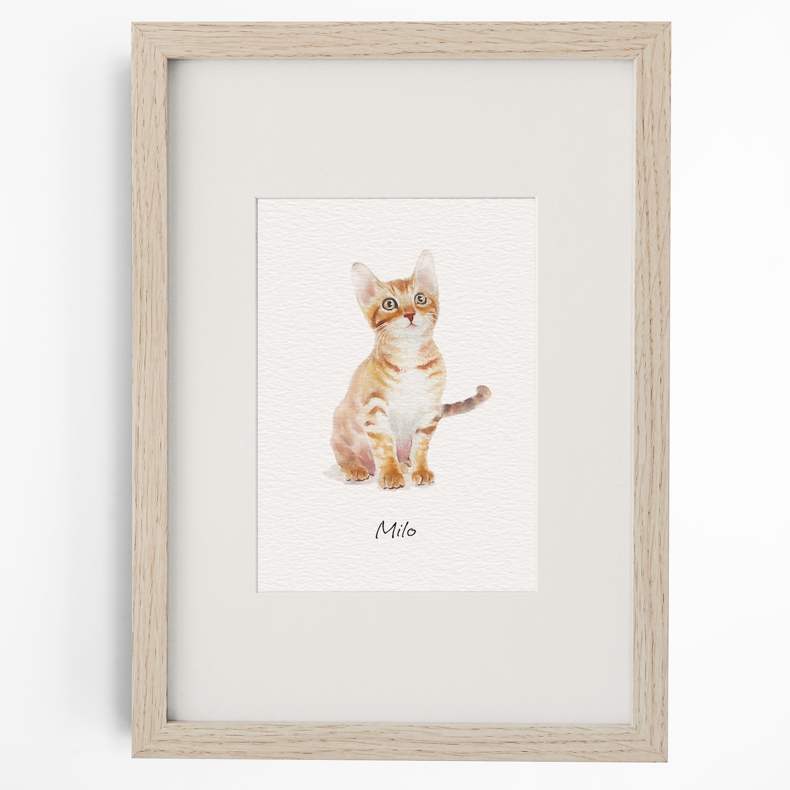 Blue Eyed Fluffy Cat Named Luna Hand Painted Watercolor Poster - Image 5