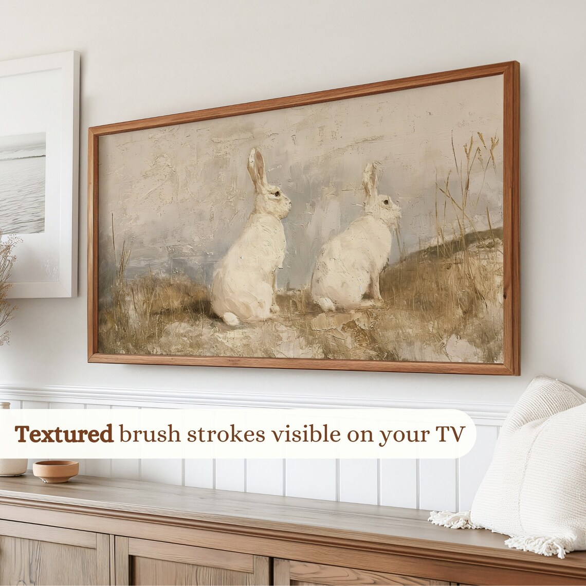 Vintage Easter Bunnies Art Print, Farmhouse Decor - Image 3