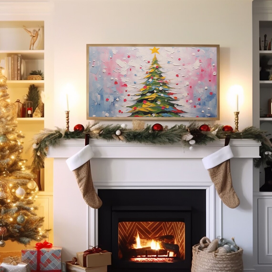 Colourful Abstract Christmas Tree Holiday Poster - Image 3