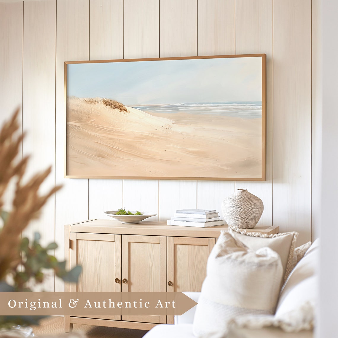 Sandy Beach Dunes Serene Shoreline Ocean View Coastal Poster - Image 3