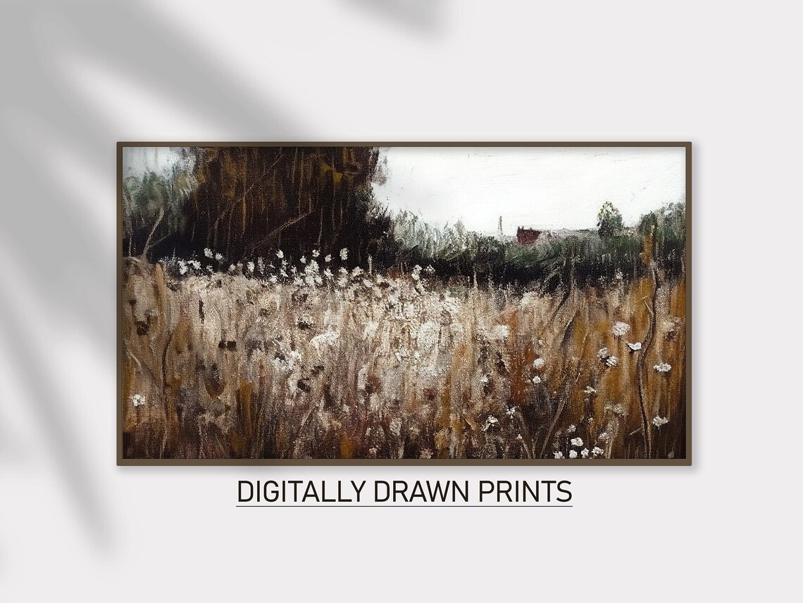 Wildflower Field Vintage Painting Art Print - Image 2