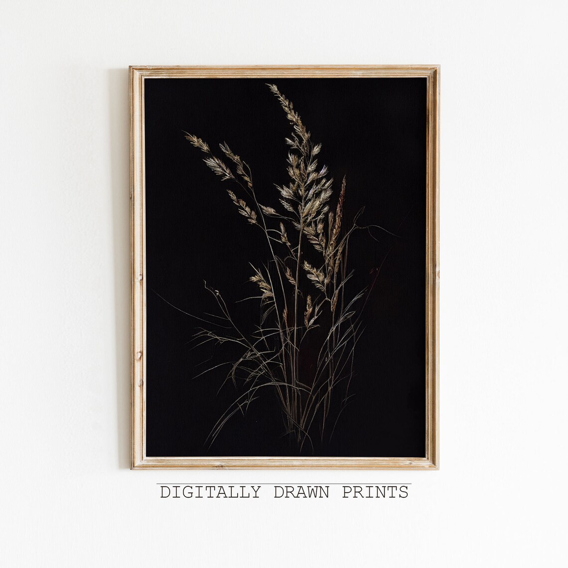 Vintage Moody Dark Flower Botanical Art Print