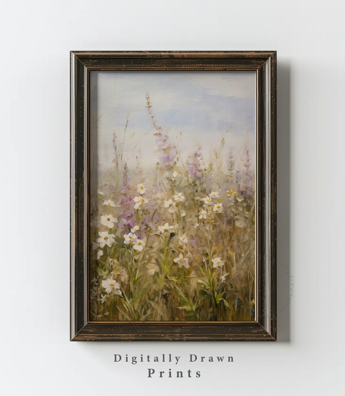 Wildflower Field Landscape Farmhouse Art Print - Image 2