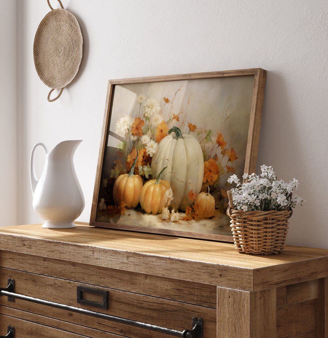 Pumpkin Still Life Painting, Vintage Autumn Art Print - Image 3