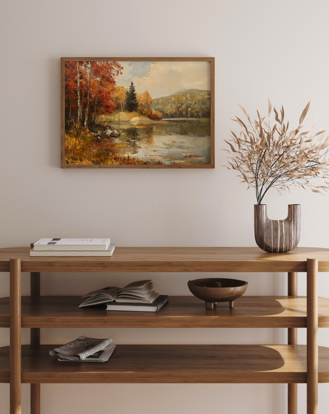 Rustic Fall Landscape Art Print, Vintage Countryside Decor - Image 4
