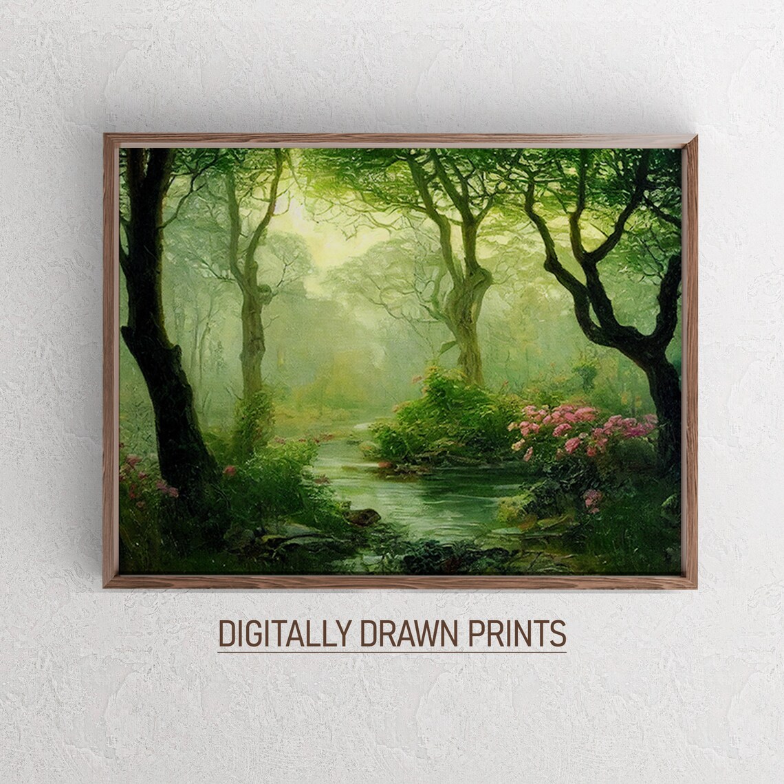 Rustic Cottage Forest Vintage Moody Art Print