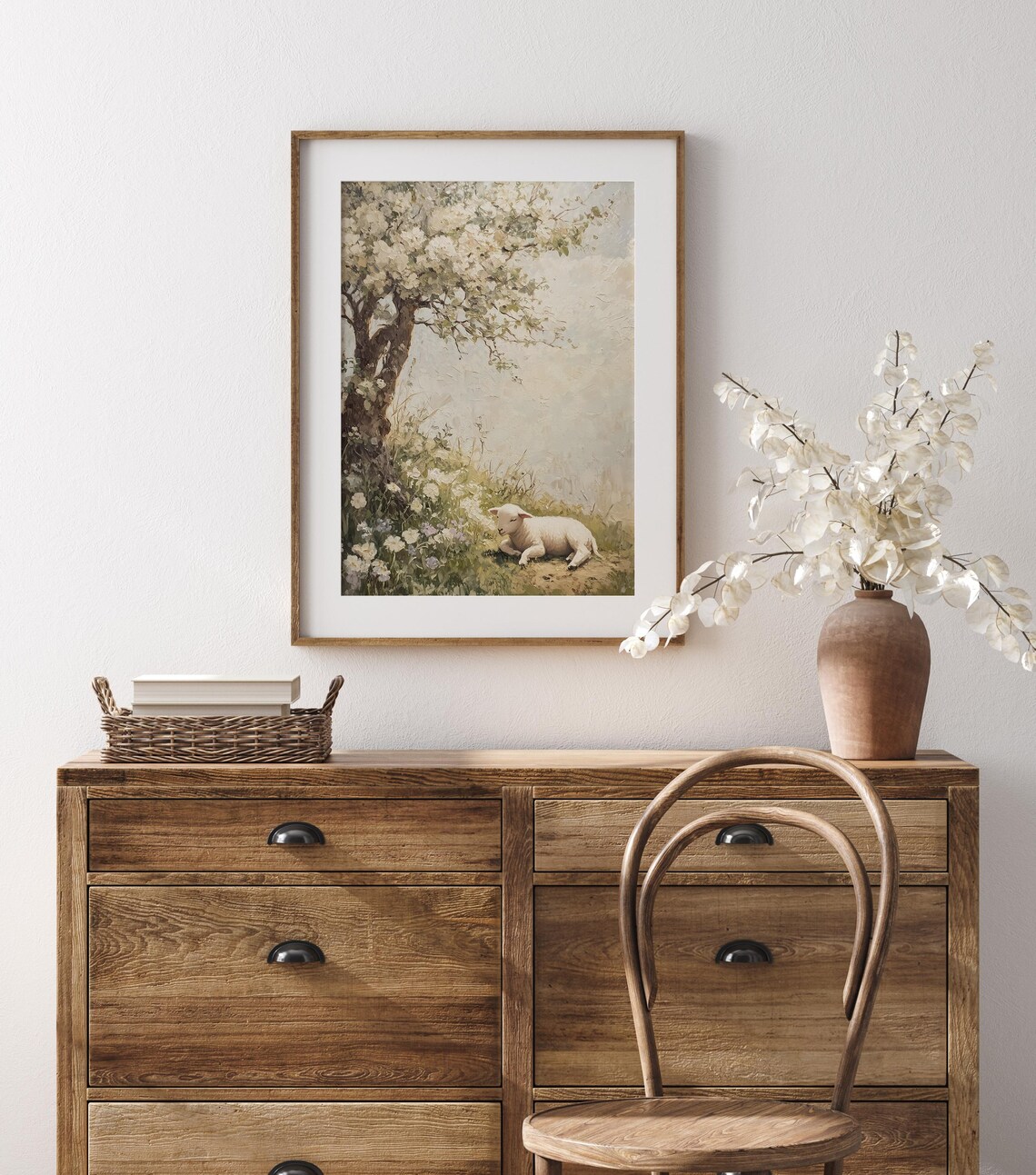 Vintage Spring Landscape, Neutral Farmhouse Art Print - Image 5