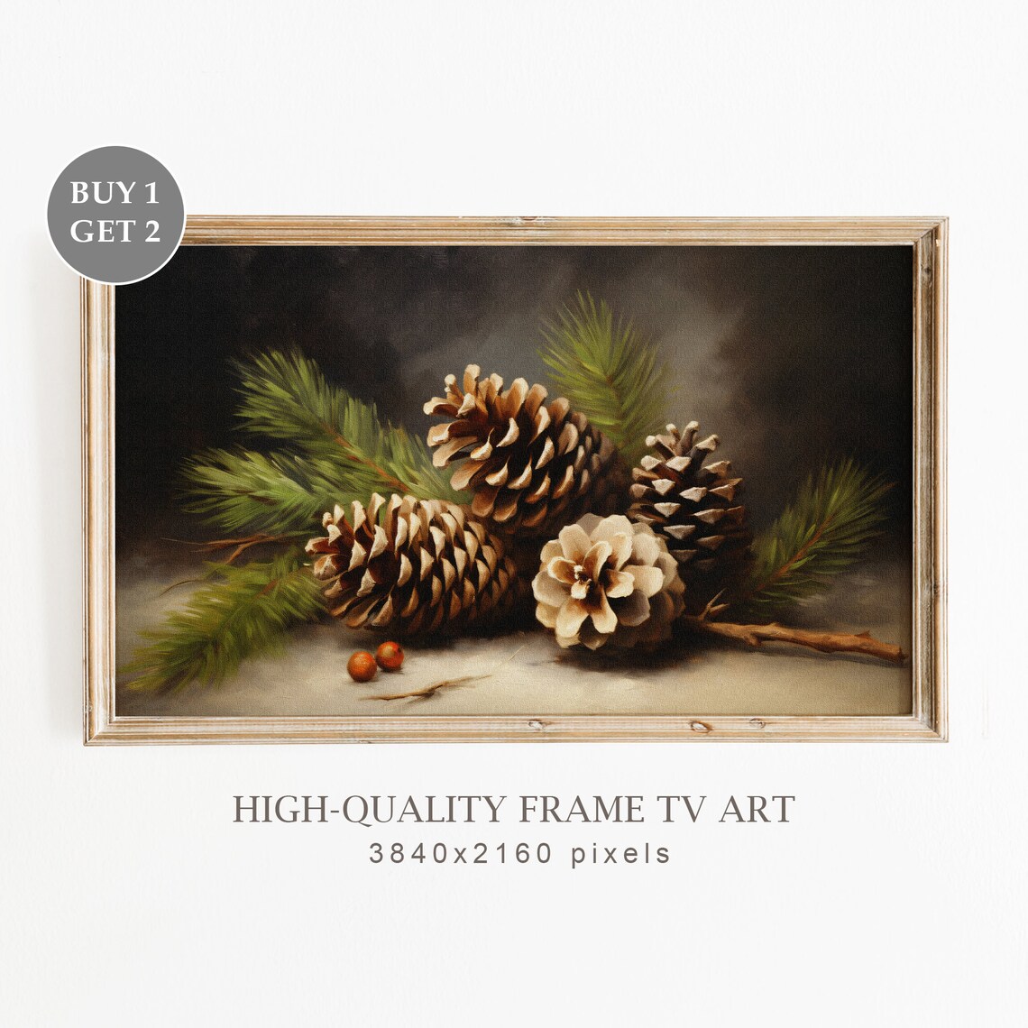 Rustic Christmas Tree Still Life Art Print