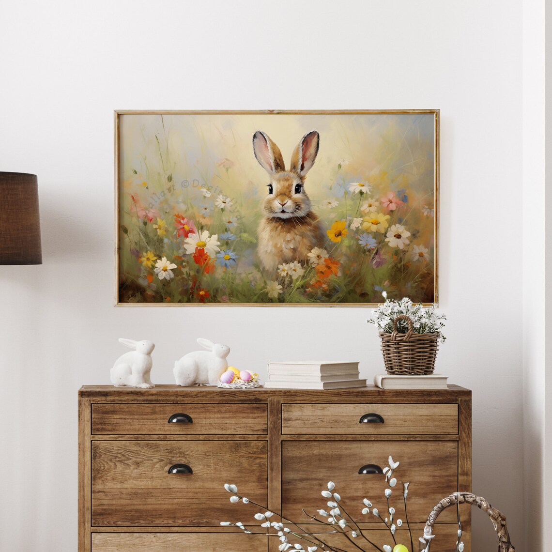 Easter Bunny Vintage Spring Farmhouse Art Print - Image 4