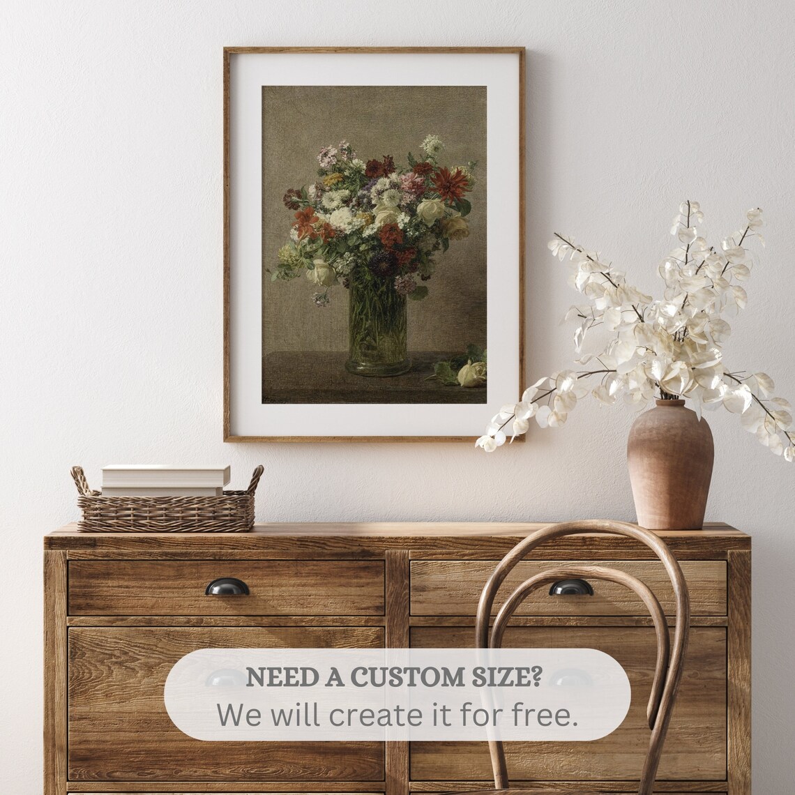 Vintage Moody Flowers Art Print, Dark Academia Botanical - Image 2