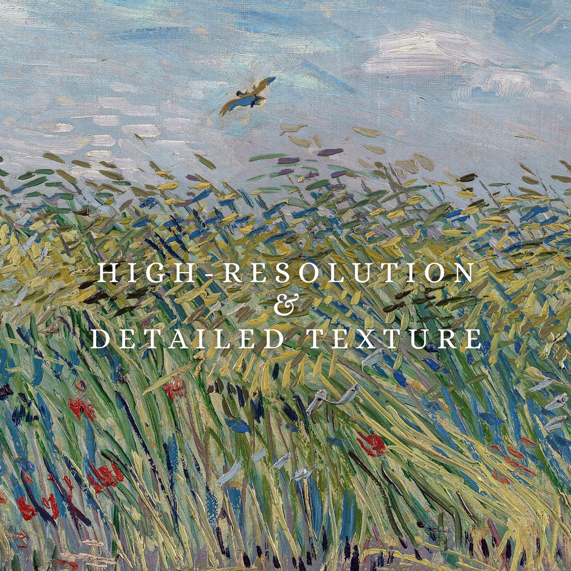Van Gogh Style Wheat Field Lark Spring Landscape Classic Art Print - Image 2