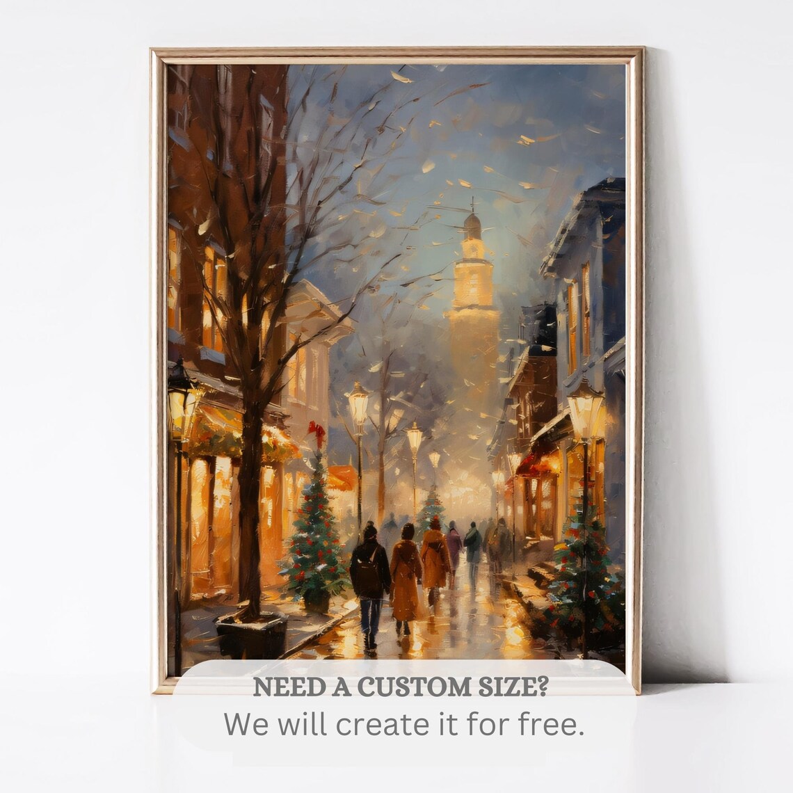 Vintage Christmas City Landscape Art Print - Image 2